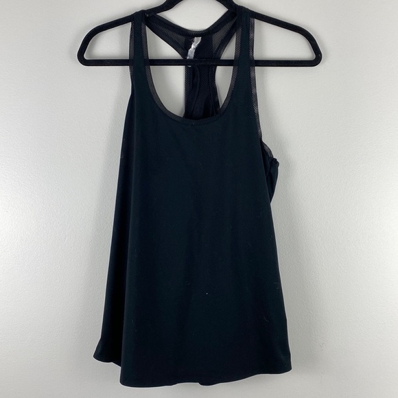 Fabletics Mesh Tank Top Black Medium M Womens Workout Athletic Athleisure - Picture 1 of 6